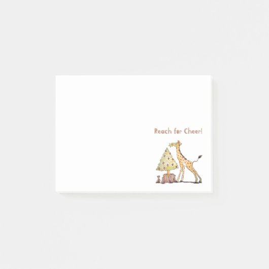 Met de Hand Getekende Giraffe Kerstboom Kunst Post-it® Notes (Voorkant)
