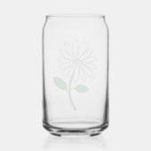 Met de Hand Getekende Glas Can met Madeliefjes Blo (Achterkant)