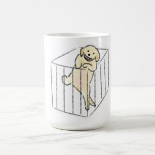 Met de hand getekende Golden Retriever Puppy in Be Koffiemok