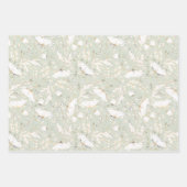 Met de hand getekende gouden wilde bloemen schets  inpakpapier vel (Voorkant 2)