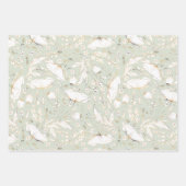 Met de hand getekende gouden wilde bloemen schets  inpakpapier vel (Voorkant)
