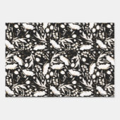 Met de hand getekende gouden wilde bloemen schets  inpakpapier vel (Voorkant 2)