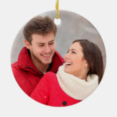 Met de hand getekende goudsneeuwvlokken, twee foto keramisch ornament (Achterkant)