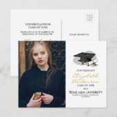 Met de hand getekende graafkap & foto-partaar Brie Uitnodiging Briefkaart (Voorkant / Achterkant)