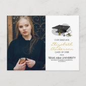 Met de hand getekende graafkap & foto-partaar Brie Uitnodiging Briefkaart (Voorkant)