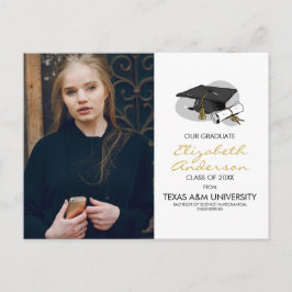 Met de hand getekende graafkap & foto-partaar Brie Uitnodiging Briefkaart