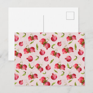 Met de hand getekende granaatappel botanische illu briefkaart