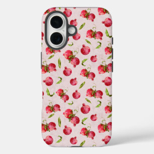 Met de hand getekende granaatappel botanische illu iPhone 16 hoesje