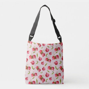 Met de hand getekende granaatappel botanische illu crossbody tas