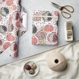 Met de Hand Getekende Granaatappel Patroon ID491 Cadeaupapier