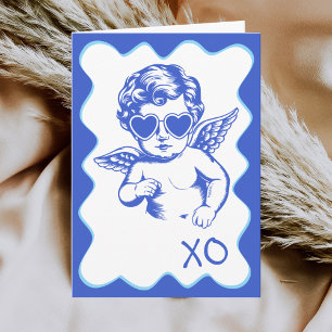 Met de Hand Getekende Grappige Romantische Cupido  Feestdagen Kaart