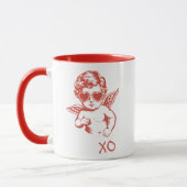 Met de hand getekende grappige romantische Cupido Mok (Links)