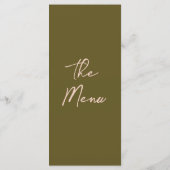 Met de Hand Getekende Graslanden Crème Bloem Bruil Menu (Achterkant)