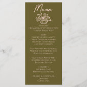 Met de Hand Getekende Graslanden Crème Bloem Bruil Menu (Voorkant)