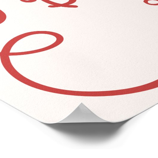 Met de hand getekende grillige rode bruidsdouche poster (Hoek)