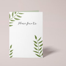 Met de hand getekende groene artistieke blad tak
