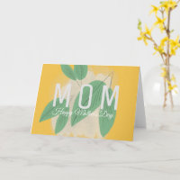 Met de Hand Getekende Groene Blad Gele Moederdagka
