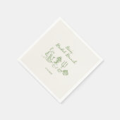 Met de Hand Getekende Groene Bruids Brunch Servet (Hoek)