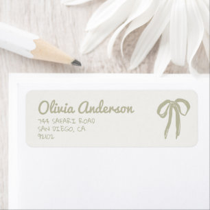 Met de Hand Getekende Groene Gingham Strik Baby Bo Etiket