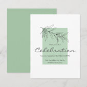 Met de hand getekende groene olijven bladeren kaart (Voorkant / Achterkant)