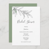 Met de hand getekende groene olijven bladeren kaart (Voorkant / Achterkant)