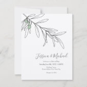 Met de hand getekende groene olijven bladeren kaart (Voorkant)