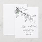 Met de hand getekende groene olijven bladeren kaart (Voorkant / Achterkant)