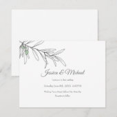 Met de hand getekende groene olijven bladeren kaart (Voorkant / Achterkant)