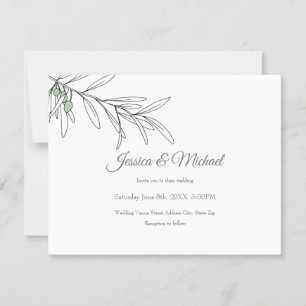 Met de hand getekende groene olijven bladeren kaart