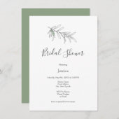 Met de hand getekende groene olijven bladeren kaart (Voorkant / Achterkant)