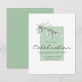 Met de hand getekende groene olijven bladeren kaart (Voorkant / Achterkant)