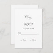 Met de hand getekende groene olijven bladeren RSVP kaartje (Voorkant / Achterkant)