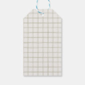 Met de Hand Getekende Groene Strik Gingham Neutral Cadeaulabel (Achterkant)