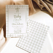 Met de Hand Getekende Groene Strik Gingham Neutral Kaart