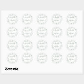 Met de Hand Getekende Groene Whimsical Bruiloft Ronde Sticker (Vel)