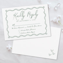 Met de Hand Getekende Groene Whimsical Bruiloft