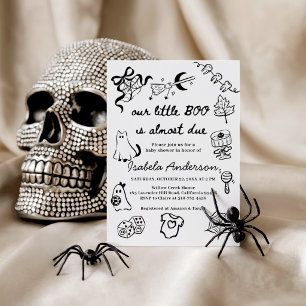 met de hand getekende halloween Little Boo Is Alm Kaart
