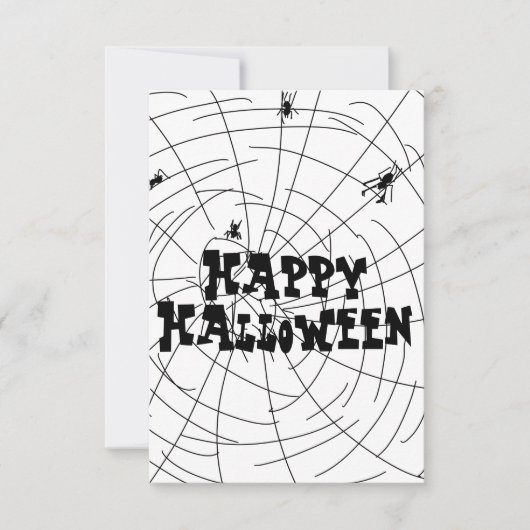 Met de hand getekende Halloween spinnenwebben Kaart (Voorkant)