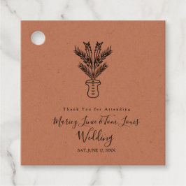 Met de hand getekende handpalm Kraft Bedankjes Labels