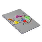 Met de hand getekende Happy Stick Figures Schets Notitieboek (Rechterzijde)