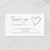 Met de hand getekende hart bedank kaart voor klant (Voorkant)