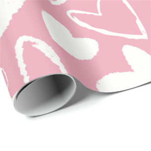 Met de hand getekende harten cadeaupapier