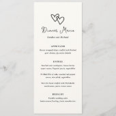 Met de Hand Getekende Harten Doodle Moderne Bruilo Menu (Voorkant)