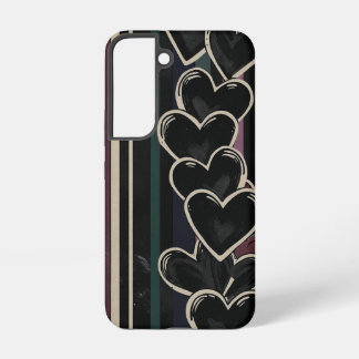Met de hand getekende harten & sombere regenboogst samsung galaxy hoesje