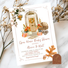 Met de Hand Getekende Herfst Open Huis Baby Shower