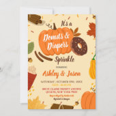 Met de Hand Getekende Herfst Pompoen Donuts Luier  Kaart (Voorkant)