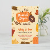 Met de Hand Getekende Herfst Pompoen Donuts Luier Kaart (Staand voorkant)