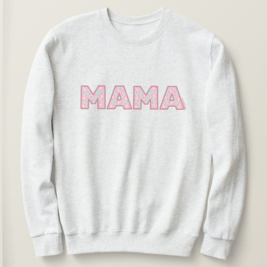 Met de hand getekende Hibiscus Mama Trui (Design voorkant)