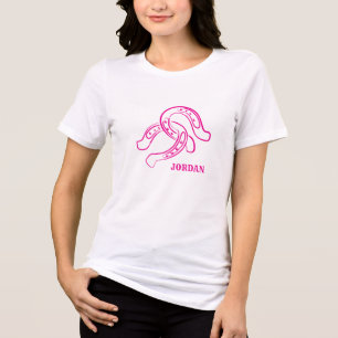 Met de Hand Getekende Hoefijzers Heet Roze Weste Tri-Blend Shirt