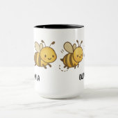 Met de Hand Getekende Hommels Aangepaste Cute Mok (Midden)